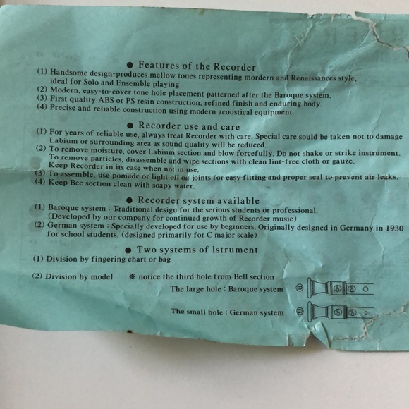 2 canto recorders soprano baroque model rhythm band instruments - Picture 6 of 9